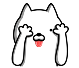 Simple Sticker of cute white cat sticker #5624599
