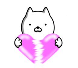 Simple Sticker of cute white cat sticker #5624601