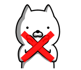 Simple Sticker of cute white cat sticker #5624603