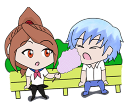 aika & yuki adventurous couple sticker #5624989