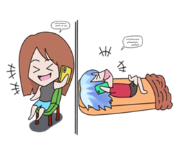 aika & yuki adventurous couple sticker #5624990