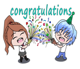 aika & yuki adventurous couple sticker #5624991