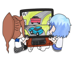 aika & yuki adventurous couple sticker #5624993