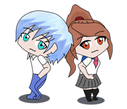 aika & yuki adventurous couple sticker #5624996