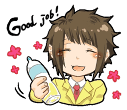 Male high school student and teachers sticker #5625683