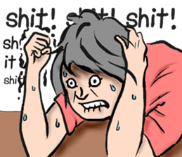 feel depressed human (English) sticker #5626946