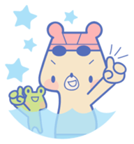 Swimming lovely bear 2 ( English ) sticker #5627577