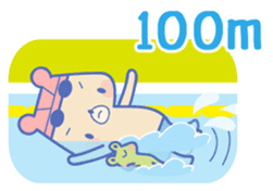 Swimming lovely bear 2 ( English ) sticker #5627585