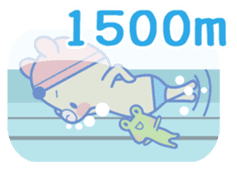 Swimming lovely bear 2 ( English ) sticker #5627589