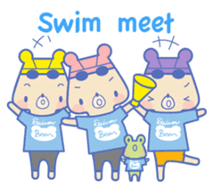 Swimming lovely bear 2 ( English ) sticker #5627594