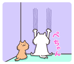White cat&Brown cat sticker #5630527