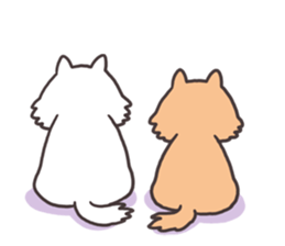White cat&Brown cat sticker #5630532