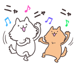 White cat&Brown cat sticker #5630537