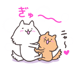 White cat&Brown cat sticker #5630539