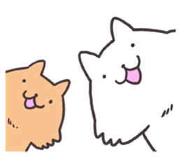 White cat&Brown cat sticker #5630543