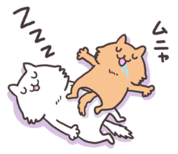 White cat&Brown cat sticker #5630562