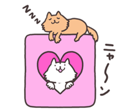 White cat&Brown cat sticker #5630563
