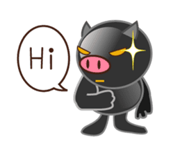 Black pig kukuboo (English version) sticker #5630684