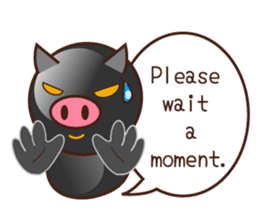 Black pig kukuboo (English version) sticker #5630687