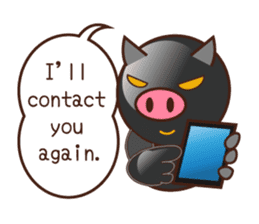 Black pig kukuboo (English version) sticker #5630688