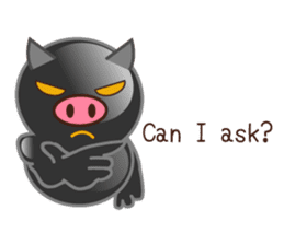 Black pig kukuboo (English version) sticker #5630690