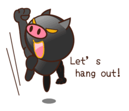 Black pig kukuboo (English version) sticker #5630692