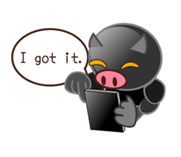 Black pig kukuboo (English version) sticker #5630694