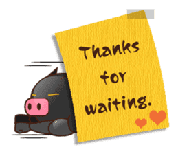 Black pig kukuboo (English version) sticker #5630696