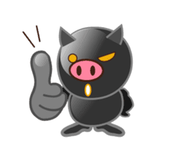 Black pig kukuboo (English version) sticker #5630701