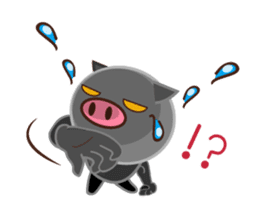 Black pig kukuboo (English version) sticker #5630704