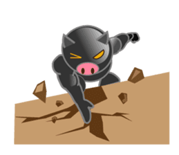 Black pig kukuboo (English version) sticker #5630705