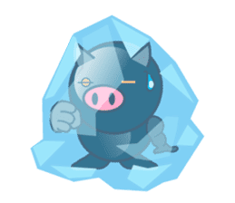 Black pig kukuboo (English version) sticker #5630707