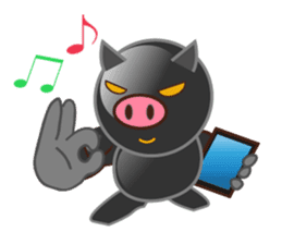 Black pig kukuboo (English version) sticker #5630710
