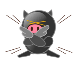 Black pig kukuboo (English version) sticker #5630711