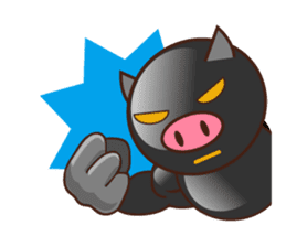 Black pig kukuboo (English version) sticker #5630712