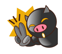 Black pig kukuboo (English version) sticker #5630713
