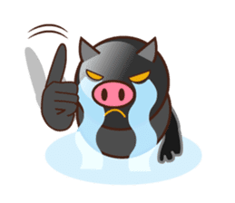 Black pig kukuboo (English version) sticker #5630716