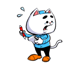 cat working sticker #5633703