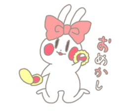 kawaii ribbon rabbit sticker #5636322