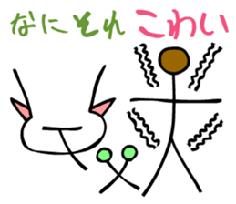 Dongba characters and modern Japanese sticker #5636584