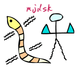 Dongba characters and modern Japanese sticker #5636592