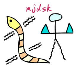 Dongba characters and modern Japanese sticker #5636592