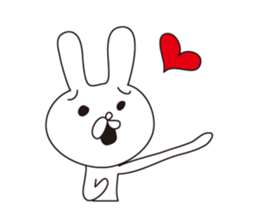 Troubled face rabbit sticker #5637490