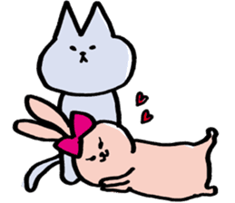 Rabbit girls and cat boys sticker #5639120