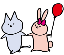 Rabbit girls and cat boys sticker #5639121
