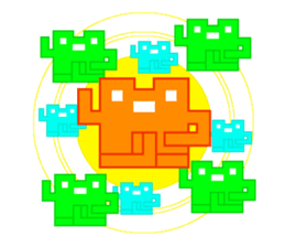 Pixel Frog Orange flavor sticker #5640363