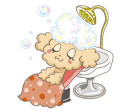 Fashionable retro poodle girls sticker #5644460