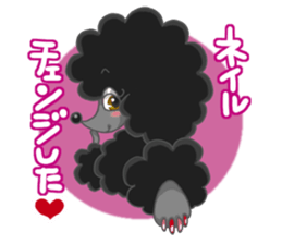 Fashionable retro poodle girls sticker #5644468
