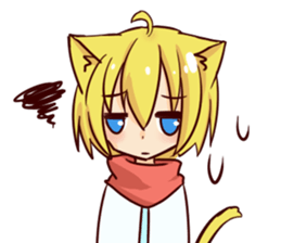 Girl of a blond cat ear sticker #5651166