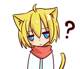 Girl of a blond cat ear sticker #5651168